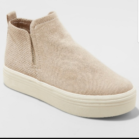 Taupe Microsuede Sneakers - Picture 4 of 7